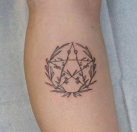 Pentagram Tattoo Design, Pentagram Tattoo, Nature Tattoos, Neck Tattoo, Back Tattoo, Geometric Tattoo, Tattoo Designs, Tattoos