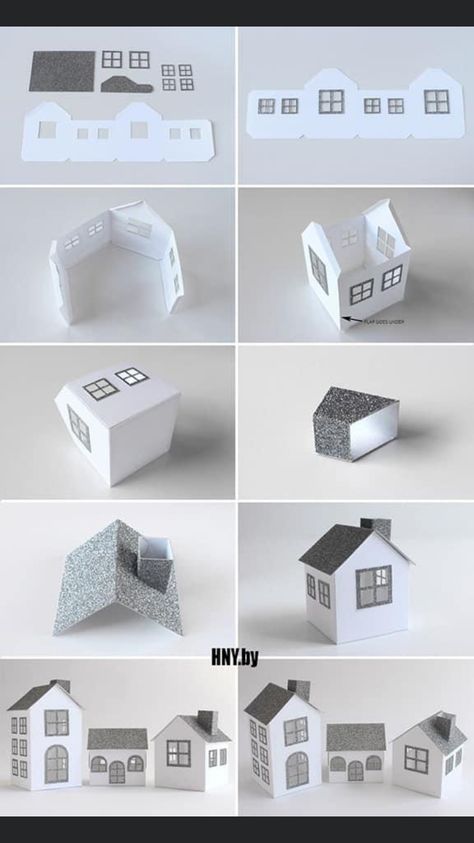 Garden Ideas Kids, Paper House Template, Garden Boxes Diy, Diy Garden Ideas, House Template, Glitter Houses, Cardboard House, Paper House, Diy Planters