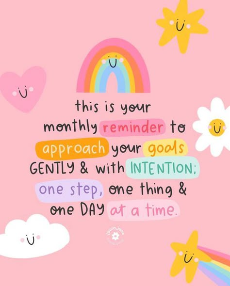 Laura Jane | Freelance Illustrator on Instagram: "Your monthly reminder to take this new month and fresh start one day at a time 💖 #monthlyreminder #selfcompassion #selflove" This Month Quotes, Last Day Of Month Quotes, New Month Quotes Motivation Fresh Start, May Inspirational Quotes, Laura Jane Illustrations, Every Day Is A Fresh Start, Take One Day At A Time Quotes, Last Day Of The Month Quotes, New Month Quotes Positivity