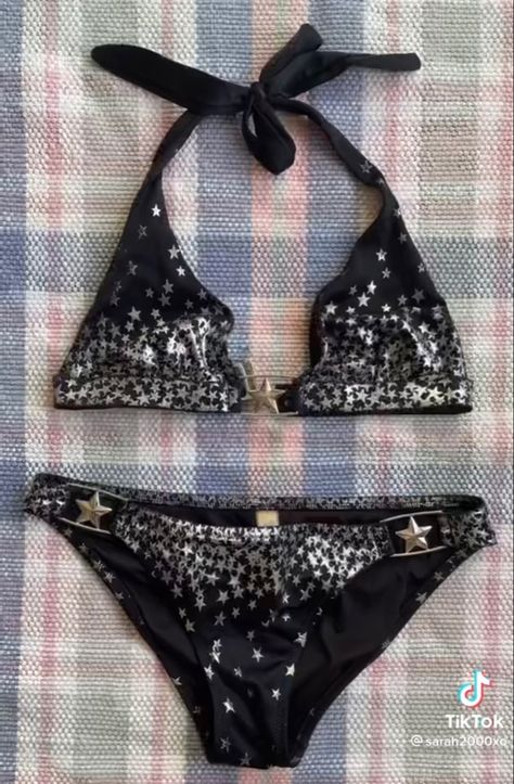 Y2k Fashion Bathing Suits, Aestethic Bikinis Grunge, Grunge Bathing Suits, Grunge Swimsuit, 2000s Bikinis, Star Bathing Suit, Y2k Bathing Suit, Y2k Bikinis, Swimwear Y2k