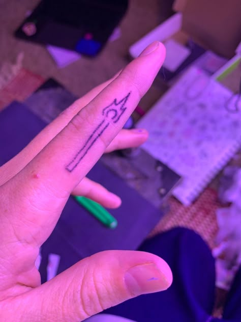 Small stick n poke of match on index finger, purpley lighting Cool Stick And Poke Tattoos Easy, Silly Stick And Poke, Simple Stick N Poke Tattoos, Chest Stick And Poke, Tooth Tattoo Stick And Poke, Simple Stick And Poke Tattoo Easy, Stick N Poke Tutorial, Easy Matching Tattoos, At Home Stick And Poke Tattoo