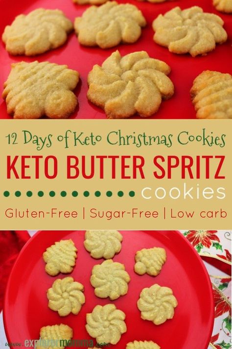 Keto Butter Spritz cookies are the perfect low carb Christmas recipe. Kid-friendly and super-easy for family baking. Keto recipe perfect for your keto plan. #ketorecipes #lowcarbcookies Butter Spritz Cookies, Low Carb Christmas Recipes, Galletas Keto, Low Carb Holiday Recipes, Spritz Cookie, Low Carb Christmas, Keto Christmas Cookies, Keto Holiday Recipes, Low Carb Holiday