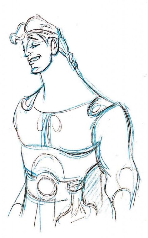 Hercules Disney's Hercules, Disney Character Sketches, Hercules 1997, Hercules Disney, Concept Art Sketches, Disney Drawing, Disney Drawings Sketches, Disney Hercules, Drawing Cartoon Characters