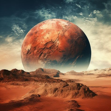 Photo Creative Collage Of Mars Planet#pikbest##Photo Mars Background, Mars Images, Mars Pictures, Planet Graphic, Planet Photo, Planets Images, Mars Space, Mars Photos, Mars Planet