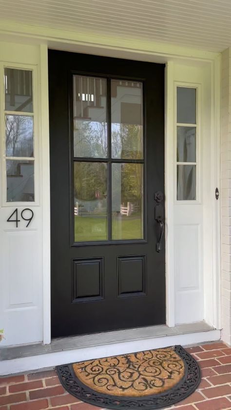 design_genes on Instagram: I went for it! Many of you wanted me to stick with the black door. What do you think now? I think I love it?!? Good thing @tweetjolie… Dc House, Black Front Door, Exterior Entry Doors, Black Front Doors, Door Black, Black Door, Front Entry Doors, Exterior Ideas, Black Doors