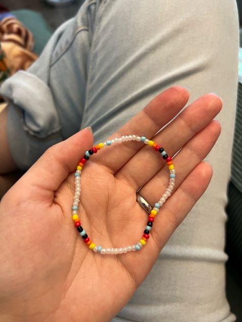 My second ever seed bead bracelet! This one’s for my baby.🤍 Sees Bead Bracelets, Glass Seed Bead Bracelet Ideas, Glass Seed Bead Bracelet, Diy Beaded Rings, Bracelet Inspo, Bead Charms Diy, Necklace Ideas, Seed Bead Patterns, Seed Bead Bracelet