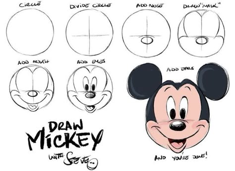 Steven Thompson, Disney Drawing Tutorial, Cartoon Nail Designs, Mickey Nails, Easy Disney Drawings, Simpsons Drawings, Quick Nail Art, Mickey Mouse Art