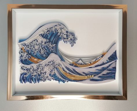 @wonderart.mk Paper Quilling Waves, The Great Wave Of Kanagawa, Wave Of Kanagawa, Window Display Ideas, The Great Wave, Quilling Paper Craft, Quilling Techniques, Quilling Patterns, Quilling Paper