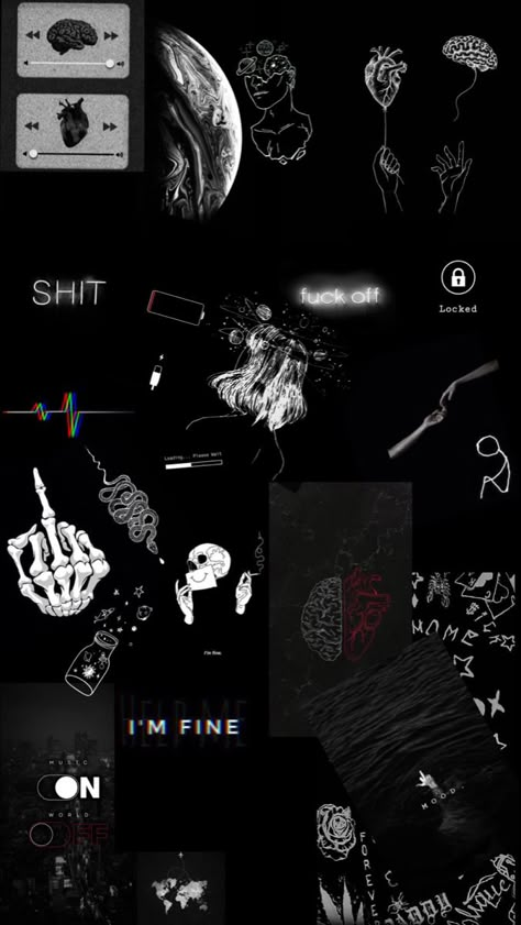 Midnight Black Aesthetic, Cut Wallpapers, Emo Aesthetic Wallpaper, Deep Wallpaper, Really Cool Wallpapers, Album Cover Wallpaper, Album Cover Wallpaper Collage, Pixel Art Background, Pretty Wallpapers Tumblr