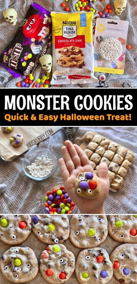 Halloween Cookies For Kids To Decorate, Monster Halloween Cookies, Monster Snacks For Preschool, Best Halloween Treats To Hand Out, Halloween Cookies For Kids, Easy Halloween Snacks For Kids, Easy Halloween Treats To Make, Spooky Halloween Cookies, Easy Halloween Treats For Kids