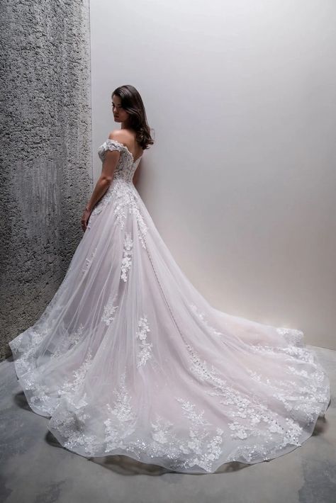 Allure Couture - C682 | Weddings by Debbie Wedding Dresses Extravagant, Dresses Extravagant, Allure Bridal Couture, Wedding Dress Back, Winter Wedding Gowns, 10 Year Vow Renewal, Allure Couture, Groom Suits, Tulle Wedding Gown