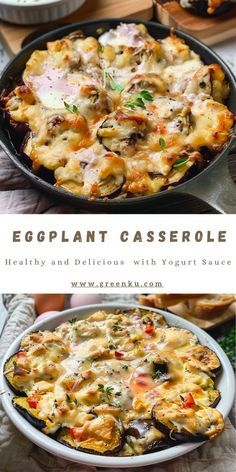 Healthy and Delicious Eggplant Casserole with Yogurt Sauce Ingredients: 1 onion, finely chopped 1 clove garlic, minced 1 carrot, grated 1 eggplant, diced 2 eggs 1/2 cup kefir or yogurt 170 g (6 oz) wheat flour Fresh parsley, chopped Salt, pepper, paprika, to taste Olive oil #Casserole #Eggplant Eggplant Casserole Recipes Vegetarian, Eggplant Dishes Healthy, Eggplant Recipes Easy Simple Quick, Egg Plants Recipe, Eggplant Casserole Recipes, Healthy Eggplant Recipes, Baked Eggplant Recipes, Eggplant Recipes Healthy, Eggplant Casserole