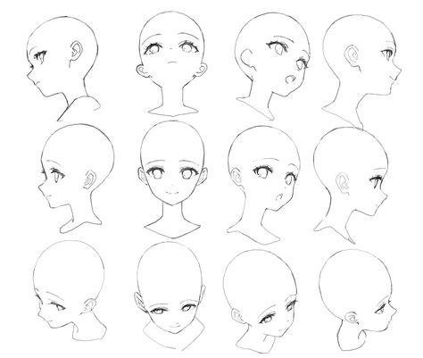 Anime Head Shapes, Drawing The Human Head, Drawing Face Expressions, Perspective Drawing Lessons, 얼굴 드로잉, Drawing Examples, Manga Drawing Tutorials, Anime Drawing Books, Art Basics