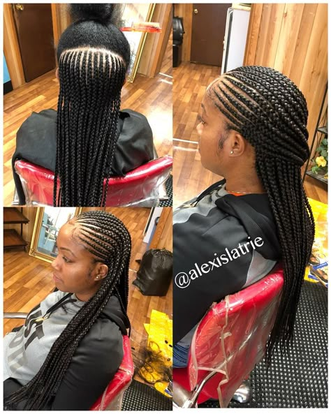 1 Layer Feed In Braids, Braids Weave, Feed In Ponytail, Lemonade Braids Hairstyles, Lemonade Braids, Braided Hairstyles For Black Women Cornrows, Feed In Braids Hairstyles, Feed In Braids, Goddess Braids Hairstyles