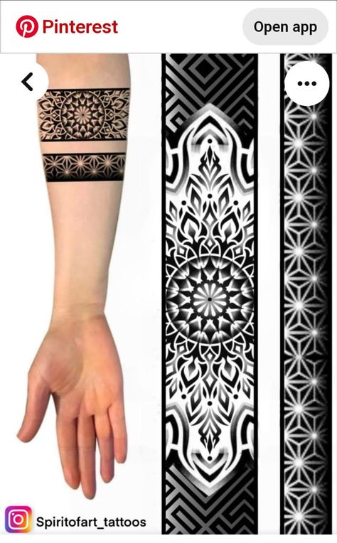 Unique Design Tattoo, Arm Band Design Tattoo, Mandala Armband Tattoo Design, Band Design Tattoo, Small Band Tattoo, Geometric Band Tattoo Design, Geometric Arm Band Tattoo Design, Arm Band Tattoo Designs For Men, Arm Bands For Men