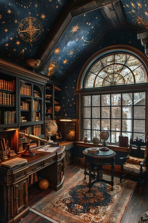 29 Dark Academia Decor Ideas to Enrich Your Home with Scholarly Charm 22 Chic Library, Dark Academia Interior, Dark Academia Home, Home Library Rooms, Classic Library, Academia Decor, Dream Library, Dark Academia Decor, Library Room