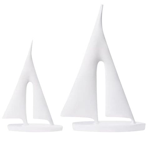 Saysmile Modern Sculptures Home Decor, Sailboat Decor Ornament, Boat Decorations Statue Decor, Art Sculptures and Statues, Sailboat Gifts Home Office Bathroom Shelf Decor (White-2 Pack) Nautical Party Food, Nautical Theme Bridal Shower, Sailboat Sculpture, Desk Shelf Decor, Nautical Party Favors, Sailboat Decor, Nautical Birthday Party, Black And Gold Theme, Bathroom Shelf Decor