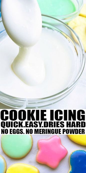 Simple Glaze Icing, Glace Icing, Sugar Cookie Icing Recipe, Cookie Icing Recipe, Glaze Icing, Frosting Recipes Easy, Sugar Cookie Icing, Royal Icing Recipe, Cookie Frosting