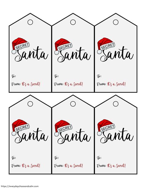 Free Printable Secret Santa Gift Tags Secret Santa Printable Tags, Printable Santa Tags Free, To From Gift Tags Free Printables, Secret Santa Gift Tags Free Printable, Secret Santa Tags Free Printable, Ideas For Secret Santa Gifts, Secret Santa Tags, Secret Santa Gifts Ideas, Christmas Gift Tags Printable Templates