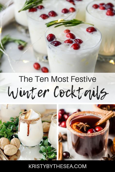 Weihnachtlicher Cocktail, Easy Winter Cocktails, Ornaments Cricut, Winter Cocktail Recipes, Christmas Drinks Alcohol Recipes, Winter Cocktails Recipes, Christmas Drinks Alcohol, Desserts Winter, Winter Cocktail