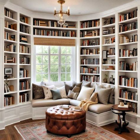 40 Home Library Ideas for Creating Cozy Reading Spaces Library Room Cozy, Dream Library Cozy Reading Room, Cozy Library Room Ideas, Cozy Library Room, Library Room Design, Cozy Reading Room, Small Home Library, Home Library Ideas, Library With Fireplace