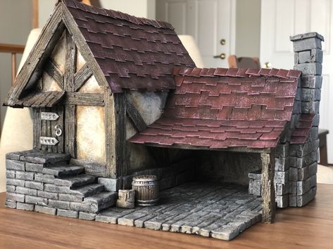 Minecraft Medieval Village, Dnd Diy, Dnd Terrain, Fantasy Buildings, Medieval Buildings, Bangunan Minecraft, Planet Coaster, Mc Ideas, Minecraft Medieval