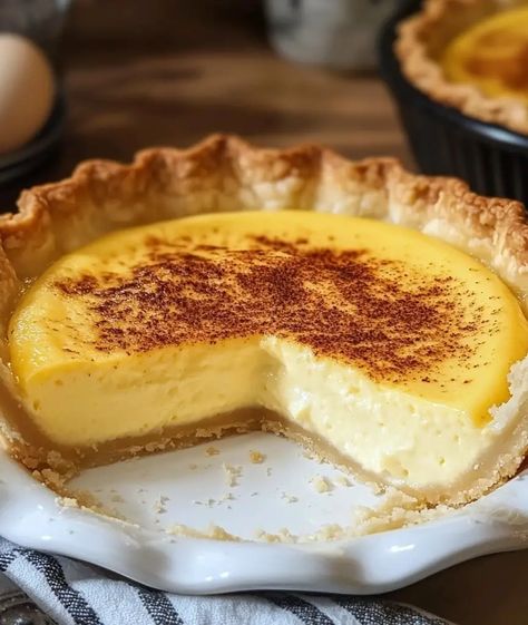 Old Fashioned Egg Custard Pie | Homemade Recipes Old Fashioned Custard Pie, Egg Custard Pie Recipe, Old Fashioned Custard, Custard Tarts Recipe, Egg Custard Pie, Custard Pie Recipe, Custard Tarts, Profiterole, Pudding Chia