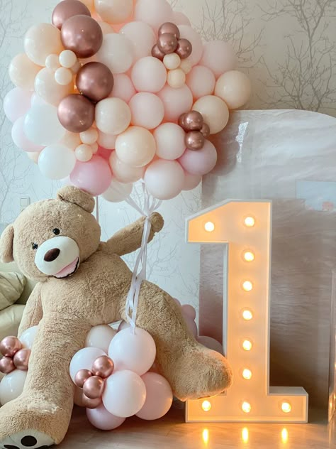 First birthday teddy bear decoration Bear Second Birthday Party, Bear Themed Birthday Party Girl, Teddy Bear 1st Birthday Girl, Bear First Birthday Party Girl, Teddy Bear First Birthday Girl, Teddy Bear Theme Party 1st Birthdays, Beary First Birthday Girl, Teddy Bear Birthday Theme, Teddy Bear Backdrop