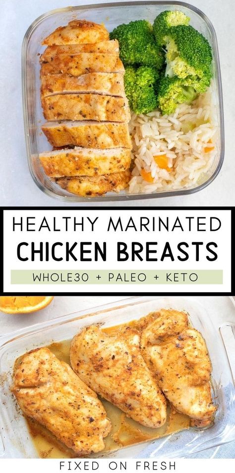 Healthy Baked Chicken Breast, Herb Marinade, Baked Chicken Breasts, Healthy Baked Chicken, Chicken Lunch, Chicken Breast Recipes Baked, Healthy Chicken Breast, Healthy Baked, Quick Dinners