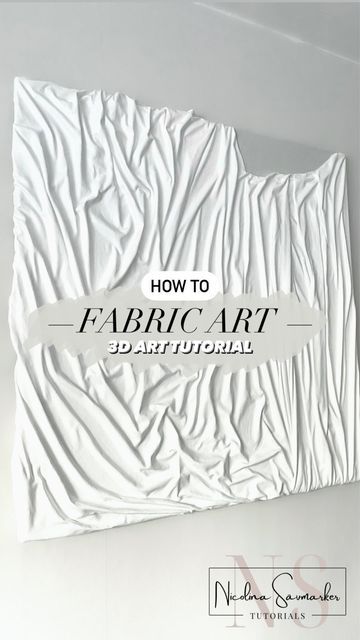 Diy Fabric Wall Art, Fabric Art Tutorials, Fabric Canvas Art, Diy Tableau, Diy Drapes, Diy Large Wall Art, 3d Canvas Art, Wall Art Tutorial, Fabric Wall Decor