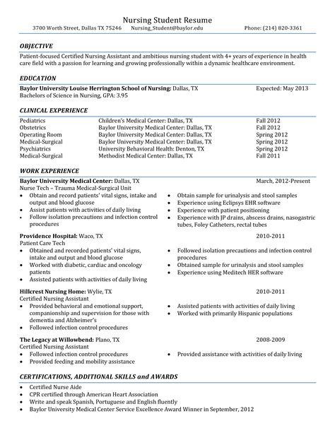 Sample Nursing Student Resume - How to draft a Nursing Student Resume? Download this Sample Nursing Student Resume template now! Nursing Student Resume, Student Nurse Resume, Customer Service Resume Examples, Nursing Resume Examples, Resume Nurse, Nurse Skills, College Resume Template, Graduate Nurse, Bachelor Of Science In Nursing