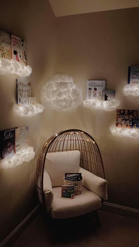 Storm Cloud Room Decor, Room Decor Ideas Clouds, Clouds Bedroom Aesthetic, Dream Clouds Aesthetic, Cloud Aesthetic Room Decor, Clouds In Bedroom Ideas, Clouds Aesthetic Decor, Diy Cloud Shelves, Bedroom Ideas Clouds