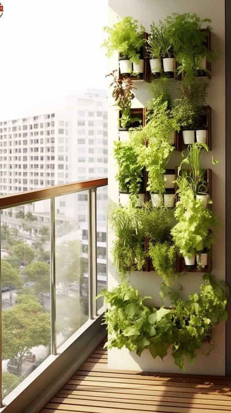 Balcony Herbs Apartments, Gardening Balcony Ideas, Plants Small Balcony, Garden On Patio Apartment, Plant Balcony Apartment, Apartment Plants Balcony, Small Patio Design Ideas Apartment Balconies, Garden Patio Apartment, Apartment Porch Plants