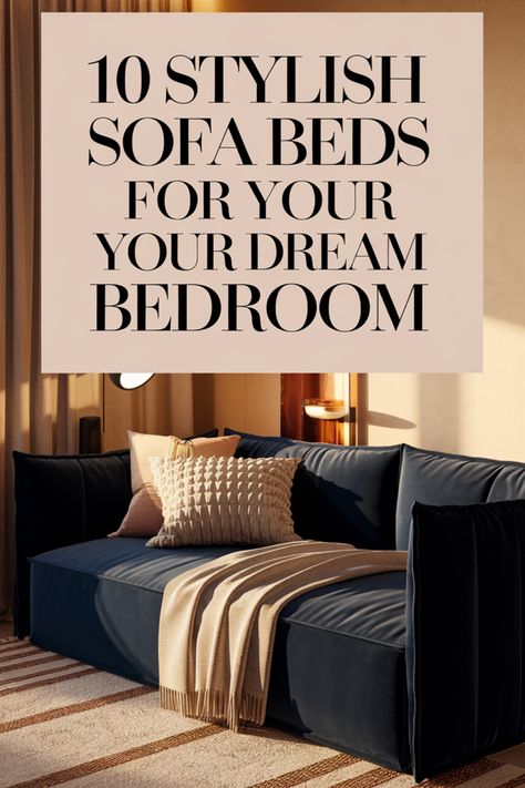 Discover how sofa beds combine style and practicality. Explore 10 stunning designs perfect for maximizing space and adding charm to your bedroom. Bed And Living Room In One, Sofa Bed Guest Room Ideas, Sofa Design Bedroom, Bedroom Couch Ideas, Sofa Bed Ideas, Best Sofa Bed, Sofa Bed Modern, Sofa Bed For Small Spaces, Functional Bedroom