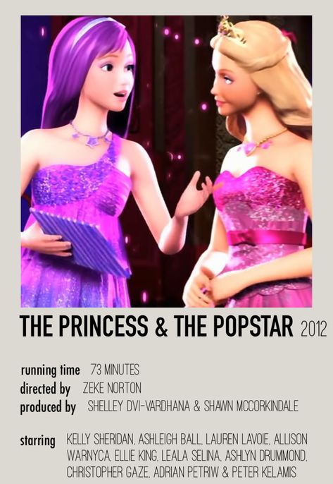 Princess Movies To Watch, Barbie Movies Posters, Barbie Polaroid Poster, Barbie Animated Movies, Barbie The Princess And The Popstar, Barbie Princess Popstar, Barbie And The Popstar, Barbie Animation, Barbie Popstar