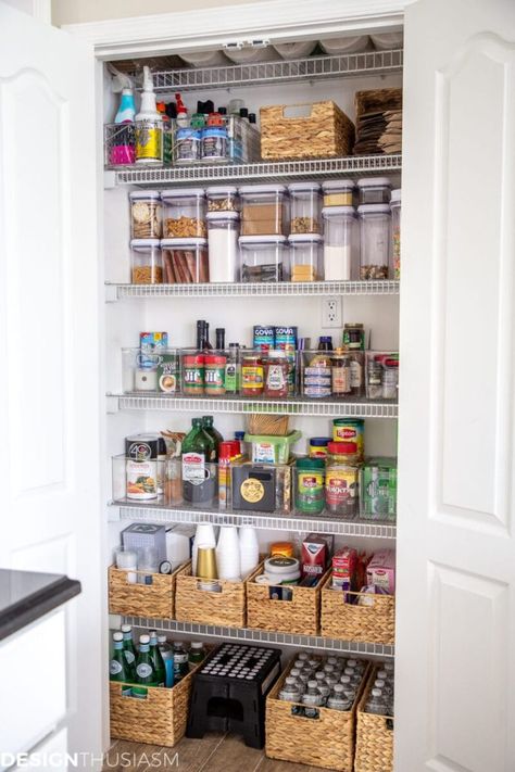 Kitchen With No Pantry, Storage Ideas For Kitchen, Kitchen Pantry Organization Ideas, Desain Pantry Dapur, No Pantry, Free Standing Kitchen Pantry, Small Kitchen Pantry, Kitchen Pantry Organization, Pantry Organization Ideas