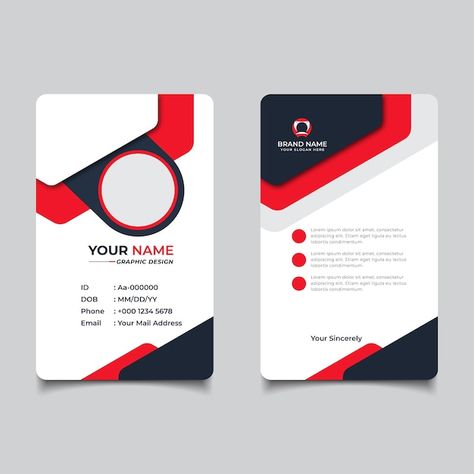 Employee Card Design Creative, Id Cards Design Creative, Business Card For Designer, Employee Id Card Design Creative, Identification Card Design, Id Card Design Creative, Company Id Card Design, Id Card Design Template, Id Template