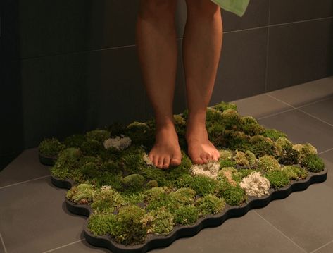 Moss Shower Mats, Moss Bathroom, Moss Bath Mat, Bath Mat Diy, Moss Rug, Shower Mat, Bathroom Mat, Natural Living, Bathroom Mats