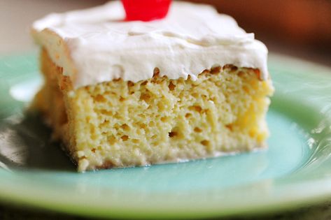 Tres Leches Cake by Ree Drummond / The Pioneer Woman    We made this yesterday and it is wonderful! Next time I make it, I will probably make two of the cakes and layer them. We used strawberries instead of cherries. I have seen it made with a mix of fruits, so just use your favorites. Spring Luncheon, Leche Cake, Tres Leches Cake Recipe, Leches Cake, Cake Base, Poke Cakes, Tres Leches Cake, Ree Drummond, A Piece Of Cake