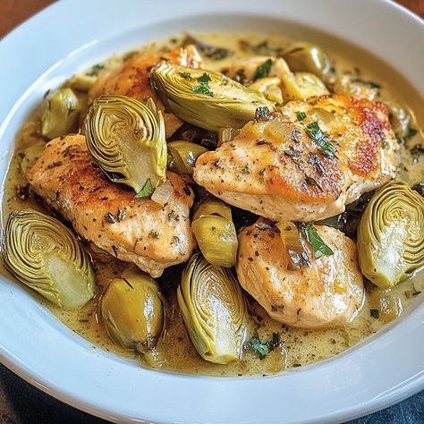 Chicken Piccata with Artichokes Crockpot Chicken With Artichokes, Chicken With Artichokes And Capers, Chicken Piccata With Artichokes Recipe, Chicken And Artichoke Recipes, Artichoke Chicken Piccata, Chicken Piccata With Artichokes, Chicken With Artichoke Hearts, Chicken Artichoke Recipes, Chicken And Artichoke