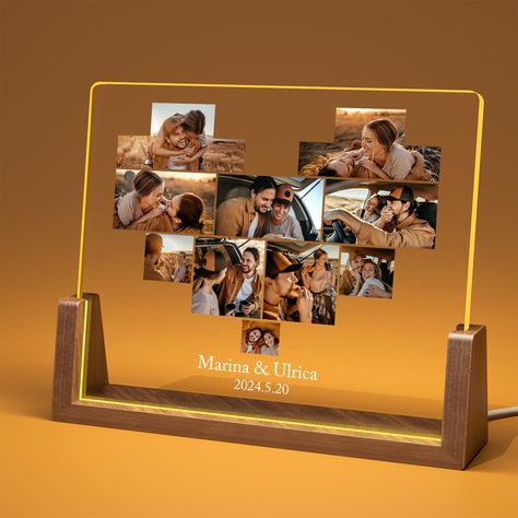 PRICES MAY VARY. Personalized Plaque: Custom picture frames, acrylic plaque led light makes the perfect gift for your girlfriend,boyfriend. Personalize it with precious photos. Valentines day gifts for her him, Giving an unforgettable gift today. Customized Gifts: 5mm thick acrylic glass for durability preventing scratches and damage. The base is made of solid walnut wood for more stable support of the plaque, not easily tipping over. Featuring a U-shaped design, size fits perfectly, providing c Cute Gifts For Your Boyfriend On Christmas, Best Gift For Anniversary For Him, Girlfriend Ideas Gift, Coming Home Gifts For Boyfriend, Custom Gifts For Him, Personalized Gifts For Girlfriend, Custom Gift For Boyfriend, Meaningful Engagement Gifts, Birthday Gifts For Boyfriends Mom