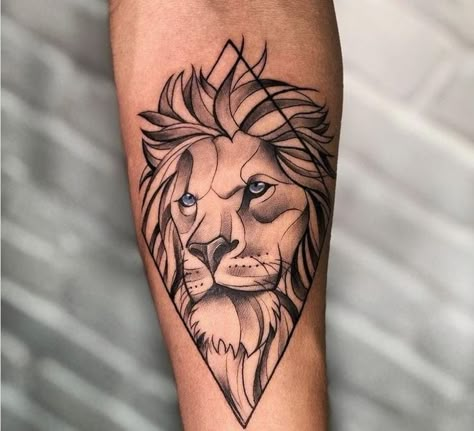 Leo Tattoo For Men, Joel Tattoo, Leo Lion Tattoos, Lion Forearm Tattoos, Gear Tattoo, Geometric Lion Tattoo, Symmetrical Tattoo, Fierce Dragon, Mens Lion Tattoo