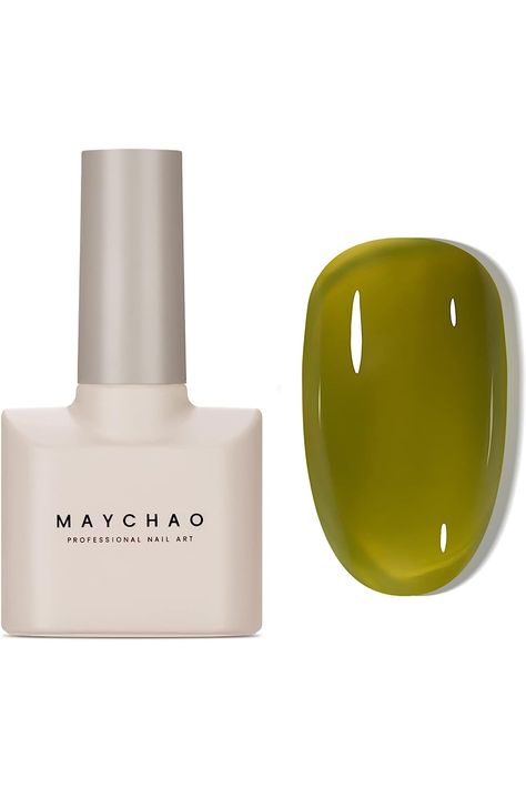 MAYCHAO 15ML Gel Nail Polish 1Pc Jelly Green Gel Polish Soak off Translucent Green Nail Polish Nail Art Manicure Salon DIY at Home, 0.5 OZ Maychao Gel Nail Polish, Korean Nail Gel Polish, Jelly Green Nails, Green Jelly Nails, Green Gel Polish, Nail Polish Nail Art, Green Polish, Green Nail Polish, Korean Nails