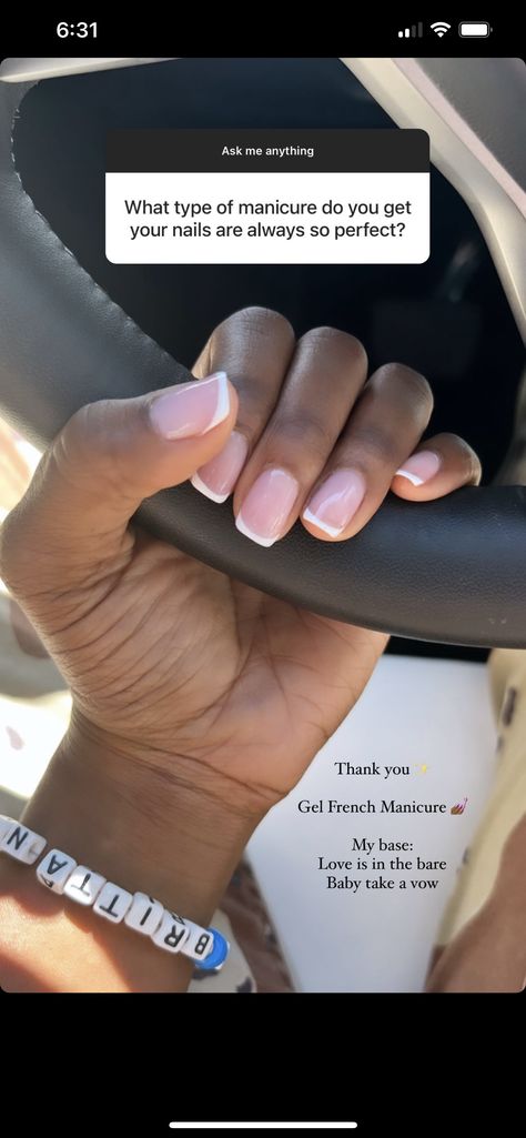 French Tip Gel Manicure Natural Nails, French Small Nails, French Tip Nails On Natural Nails, Short Classy Nails Spring 2024, French Manicure Short Nails Gel, Real Nail Manicure, French Gel Manicure Short Natural Nails, Short French Tip Dip Nails, Square Vs Almond Nails