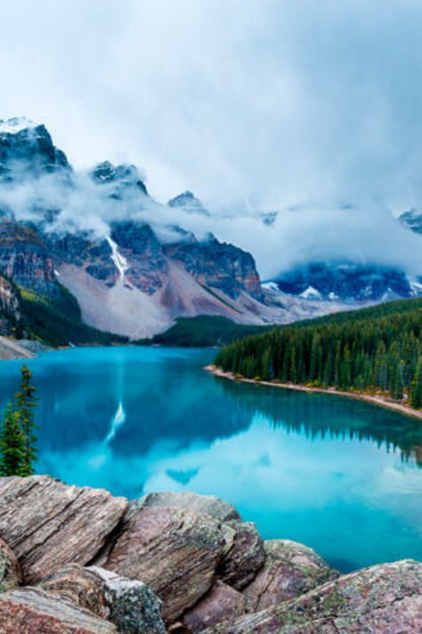 Banff National Park, is Canada's oldest national park, established in 1885. Situated in Alberta's Rocky Mountains, 110–180 kilometers west of Calgary, Banff encompasses 6,641 square kilometers of mountainous terrain, with many glaciers and ice fields, dense coniferous forest, and alpine landscapes. Alberta Rocky Mountains, Canada Rocky Mountains, Manifest Travel, Rocky Mountains Canada, Well Painting, Glacier National Park Trip, Pictures For Edits, Coniferous Forest, Canada Summer