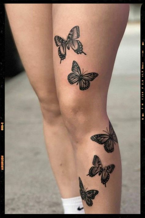 Tattoo Bein Frau, Butterfly Leg Tattoos, 42 Tattoo, Fonts Tattoo, Tattoos Infinity, Knife Tattoo, Cute Hand Tattoos, Pretty Hand Tattoos, Butterfly Tattoos For Women