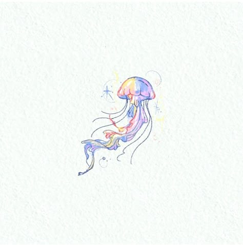 White Ink Jellyfish Tattoo, Sunflower Jellyfish Tattoo, Aesthetic Jellyfish Tattoo, Jellyfish Ink Drawing, Princess Jellyfish Tattoo, Little Jellyfish Tattoo, Colorful Jellyfish Tattoo, Ponyo Jellyfish Tattoo, Jelly Fish Tattoo Simple