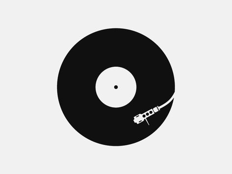 Vinyl Icon by Matt Harris Vinyl Tattoo Minimalist, Vinyl Sketch, Ios Icons Black, Music Aesthetic Icon, Vinyl Drawing, Vinyl Icon, Record Illustration, Vinyl Illustration, Vinyl Tattoo