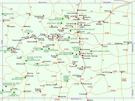 Map of National Parks and National Monuments in Colorado Map Of Colorado, Places In Colorado, Colorado Attractions, Wyoming Map, Colorado National Parks, Colorado National Monument, Winter Park Colorado, Colorado Map, Scenic Places