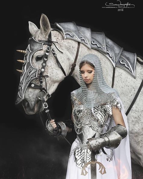 Jeanne D'arc, Medieval Aesthetic, Horse Armor, Female Knight, Knight In Shining Armor, 다크 판타지, Knight Armor, Joan Of Arc, Medieval Armor